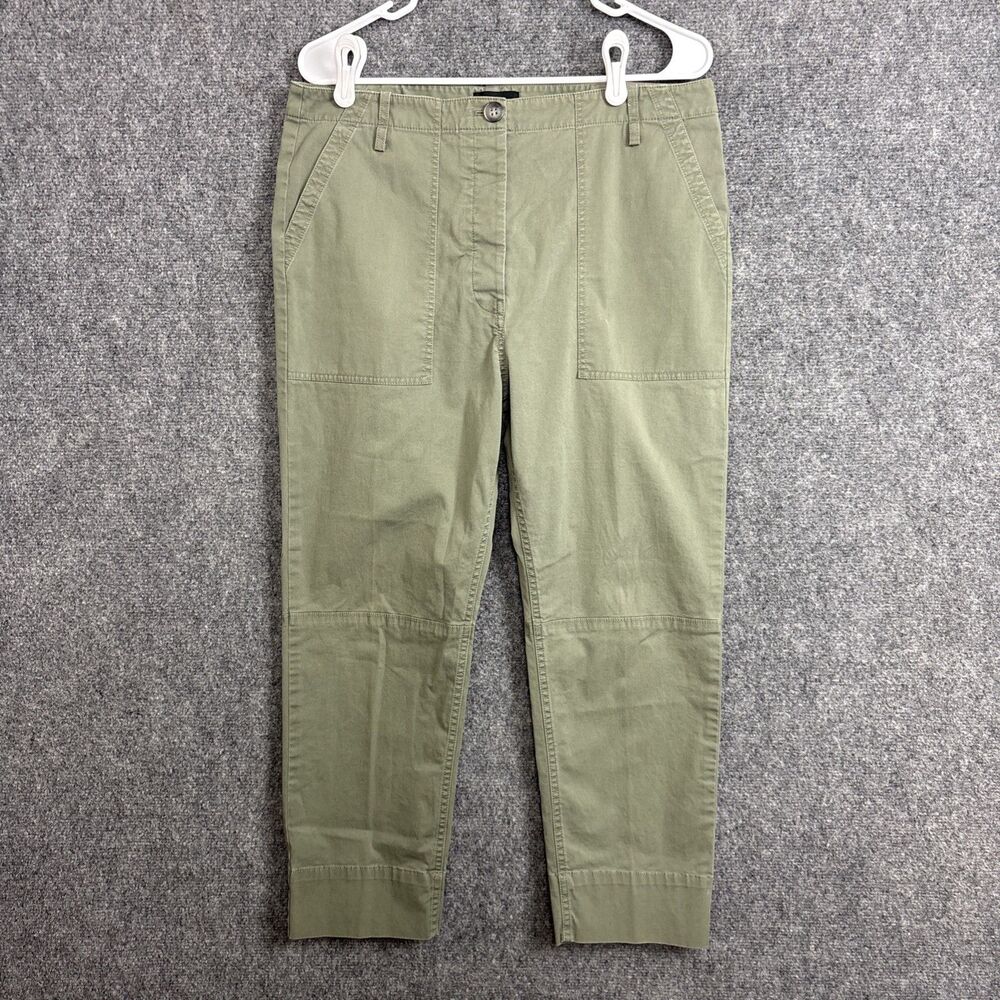 Theory Utility Pants Womens Size 10 Green Capri Twill